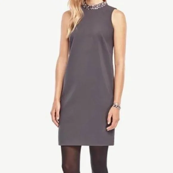 Ann Taylor  LOFT Crystal Collar Shift Dress - Picture 2 of 13